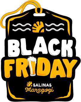 Selo etiqueta contendo texto 'Black Friday' e logo do Salinas Maragogi